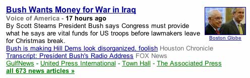 Bush wants money for ILLEGAL WAR in Iraq