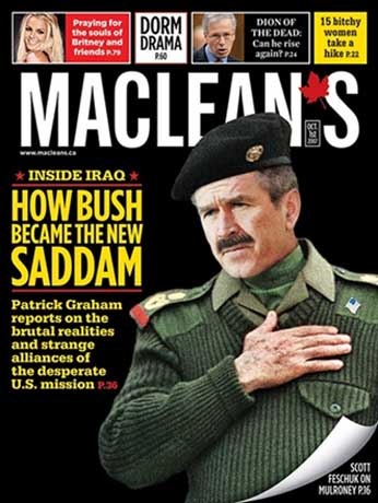 New Maclean's Magazine Cover - How Bush Became The New Saddam
