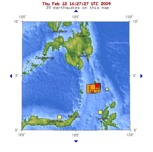 Magnitude 7.2 KEPULAUAN TALAUD, INDONESIA Wednesday, February 11, 2009 at 17:34:50 UTC