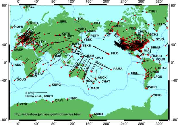 NASA Plate motion based on Global Positioning System (GPS) satellite data