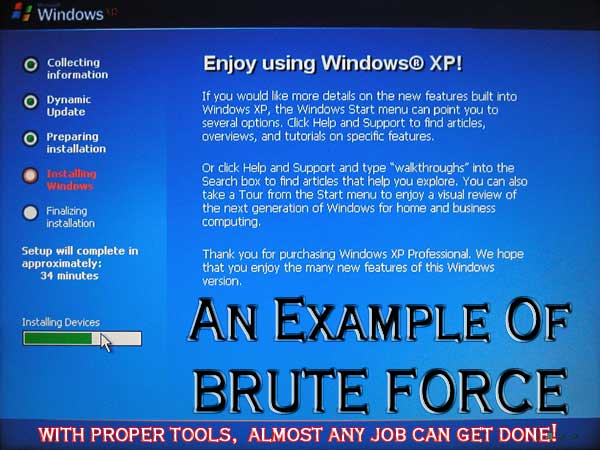 An example: Brute Force install