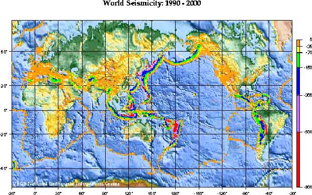 USGS World Seismicity Map 1990-2000