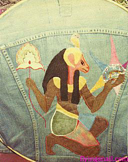 Anubis embroidery on back of jacket
