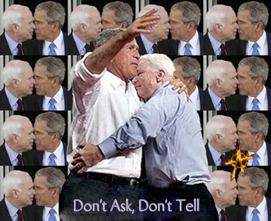 George W. Bush Jr. and John McCain in ? Don't Ask, Don't Tell ?