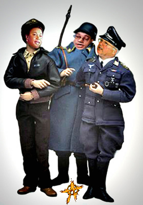 Barbara Lee as Hogan, Cheney as Klink and Fleischer as Sarg. Shultz