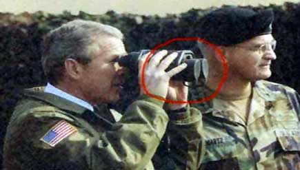 Dumbass Has Lens Caps on the Binoculars and is not seeing anything (another GOP BS photo-op)
