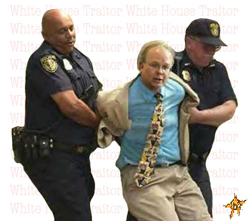 Karl Rove being carried off to jail