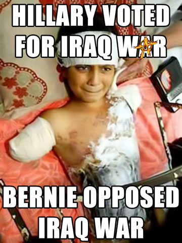 Hillary Voted For Iraq War and Bernie Opposed Iraq War