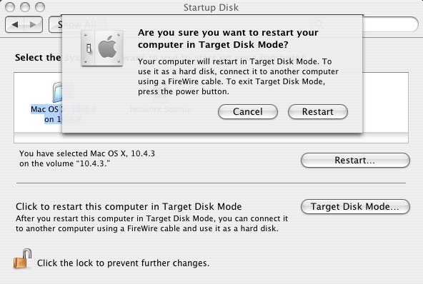 Are you sure (Target Disk Mode)