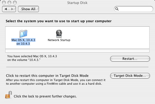 Mac Mini Startip Disk Window