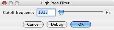 High Pass Filter setting