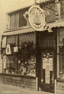 Front of Gallery Faire and the United State Cafe featured in Guitar Center NEWS.