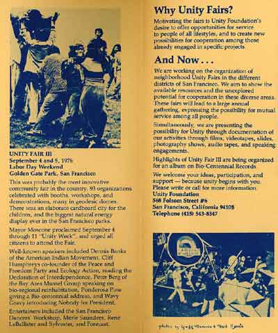Mid '70s Unity Foundation Pamplet - Inside Right