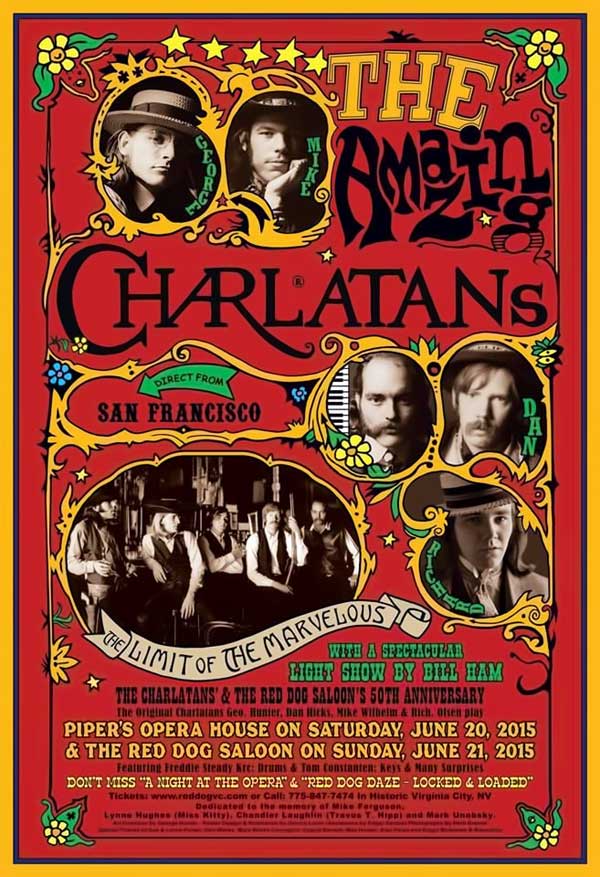 The Charlatans at the Red Dog Saloon 50th Anniversary Celebration poster