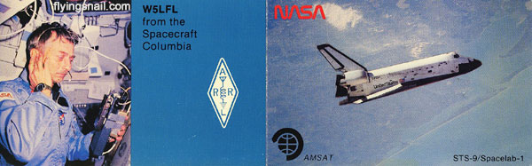 QSL card from the Spacecraft Columbia - STS-9/Spacelab-1