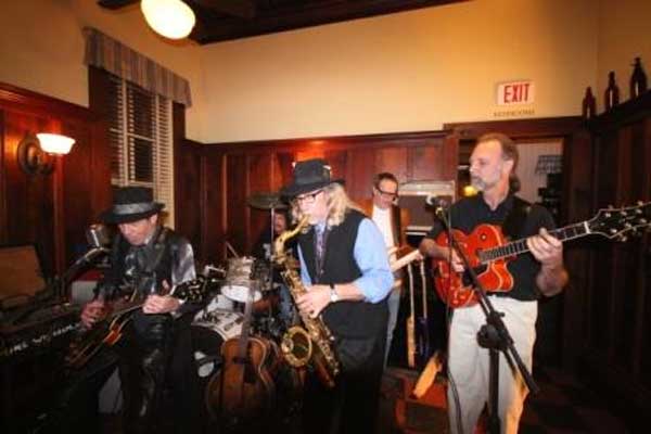 Mike Wilhelm, , Scott Slagle, Jim Leonardis, Jamie Webber and Randy Hare at the Blue Wing