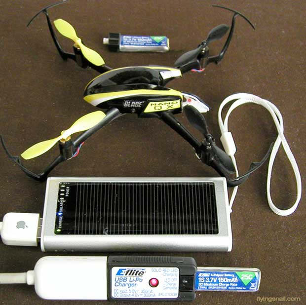 Sloar charging the Nano QX battery
