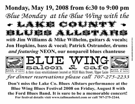 Lake County Blues Allstars - MONDAY 19 May 2008 - Upper Lake, CA 6:30 PM