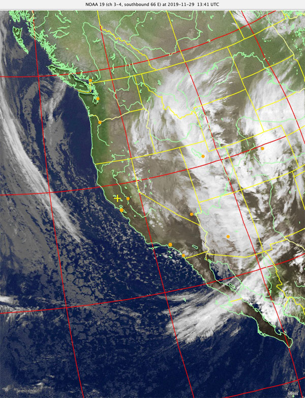 NOAA 19 (ch 3-4, southbound 66 E) at 2019-11-29 13:41 UTC