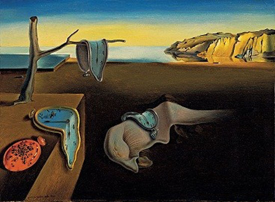 Salvador Dalí. (Spanish, 1904-1989). The Persistence of Memory. 1931. Oil on canvas, 9 1/2 x 13" (24.1 x 33 cm). © Salvador Dalí, Gala-Salvador Dalí Foundation/Artists Rights Society (ARS), New York. Photograph taken in 2004.