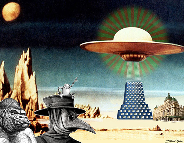 Saturnnite Fever, John Flores, Digital collage, 2023