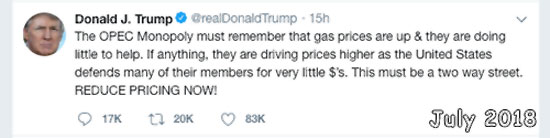 Mr. Trump on OPEC and gas