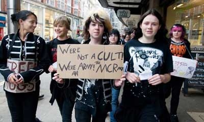 Tribal gathering... emo teens sticking together. Photograph: Jenny Matthews / Alamy/Alamy