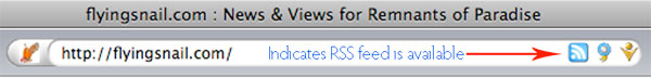 Location of Blue RSS feed on Firefox browser