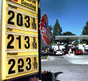 Gas prices are displayed at a gas station in Palo Alto, Calif., Wednesday, March 29, 2000.