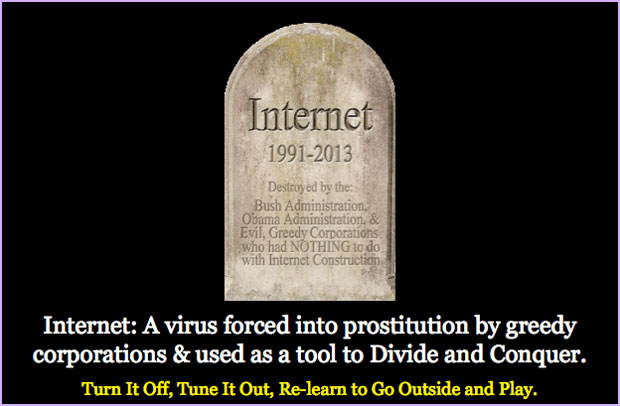 Internet Tombstone 1991-2013 ~ Destroyed by the: Bush Administration, Obama Administration, and Evil, Greedy Corporations who had NOTHING to do with Internet Construction ~ Open 100 OLDEST REGISTERED .COM DOMAINS, where one will discover #84 was in our basement