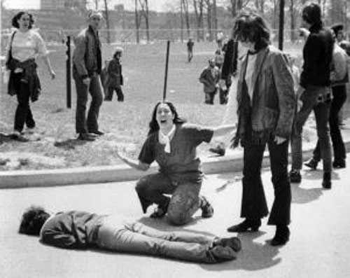 John Filo's iconic Pulitzer Prize-winning Kent State Massacre Photograph via Wikipedia