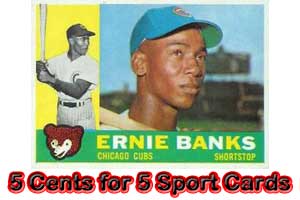 5 cents for 5 sports cards with bubble gum
