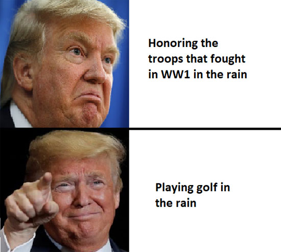 Playing golf in the rain