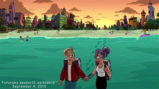 Futurama, season 10, episode 13, Meanwhile ~ September 4, 2013