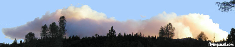 Panorama of a fire headed towards us several years ago.