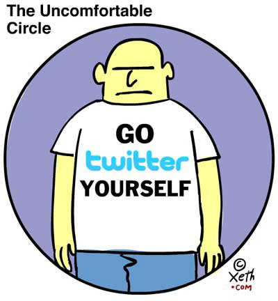 The Uncomfortable Circle - Author Signing Today, a Xeth cartoon
