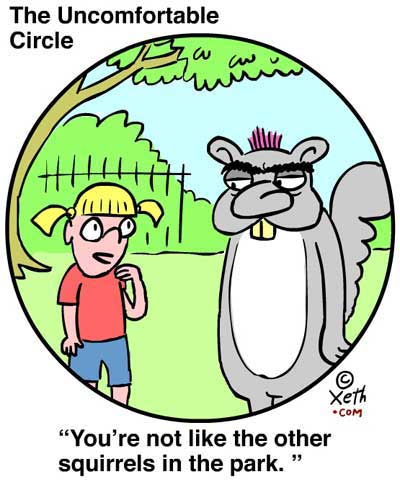 The Uncomfortable Circle, a Xeth cartoon