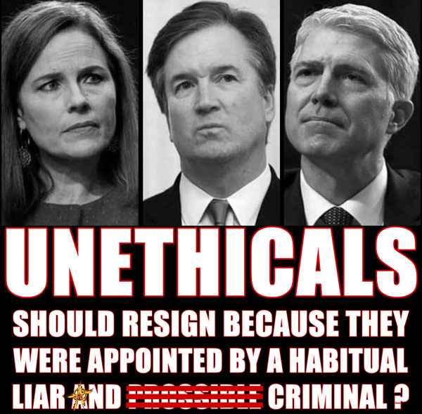 Unethicals should resign because they were appointed by a habitual liar and possible criminal?