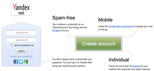 Yandex email
