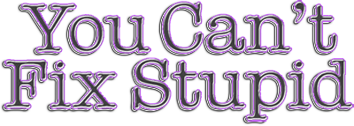 You Can't Fix Stupid You Can't Fix Stupid